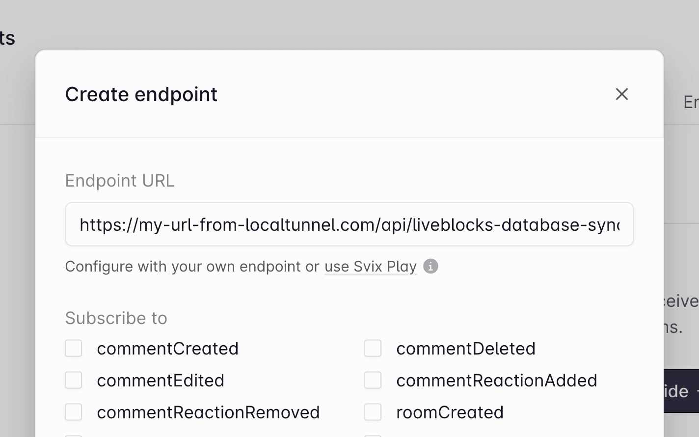 Add endpoint URL