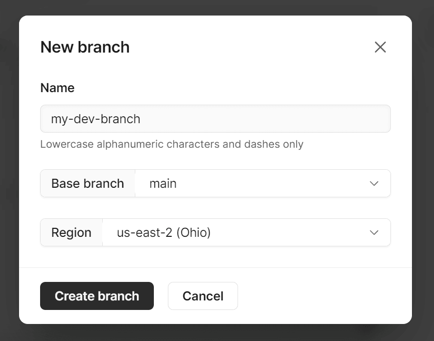 Create a new branch